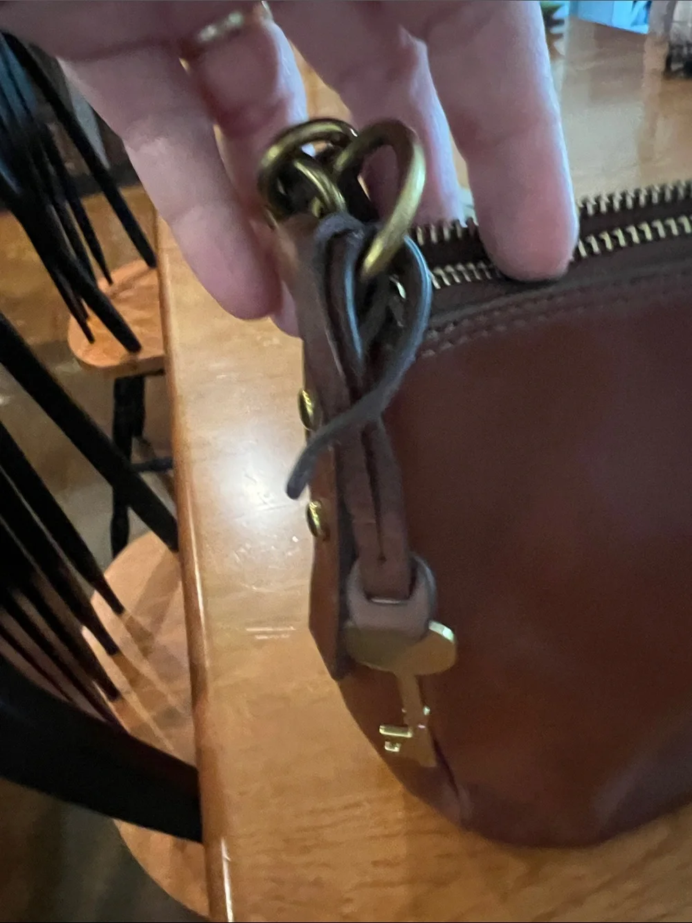 Fossil Brown Leather Shoulder Bag - Picture 6 of 6